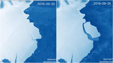 Una dintre cele mai mari bucăţi de gheaţă din ultimii ani s-a desprins din Antarctica (FOTO)
