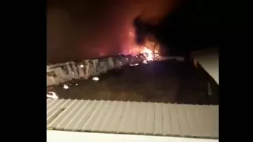 Sute de animale au murit intoxicate cu monoxid de carbon într-un incendiu ce a cuprins un adăpost de animale (VIDEO)