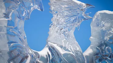 Munți, statui și clădiri sculptate la unul dintre cele mai mari festivaluri de sculpturi din gheață din lume (FOTO)