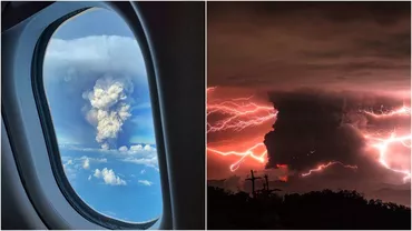 Momentul în care a erupt un vulcan, coloana de cenuşă generând descărcări electrice (FOTO, VIDEO)