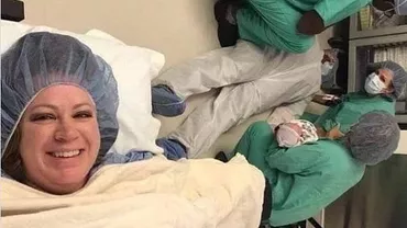 Un bărbat a leşinat în salonul în care soţia lui tocmai născuse prin cezariană (FOTO)