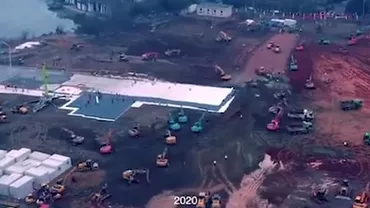 Spitalul construit de chinezi pentru pacienții cu coronavirus prinde contur după doar 4 zile: Imagini impresionante de pe șantier (VIDEO)