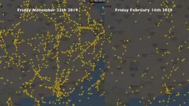 Imaginea dezastrului provocat de coronavirus: Două treimi din avioanele companiilor chineze sunt la sol