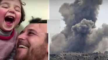 VIRALUL ZILEI! Tragicomedie siriană: Un bărbat s-a gândit să facă din bombardamentele cotidiene un joc pentru fetița sa de trei ani (VIDEO)