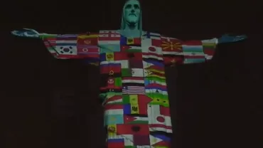 Drapelele țărilor afectate de coronavirus, proiectate pe celebra statuie a lui Hristos de la Rio de Janeiro (VIDEO)