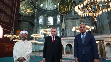 Președintele Erdogan, în vizită la marea moschee Sfânta Sofia
