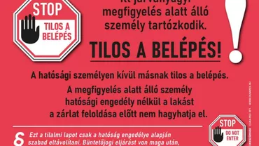 CORONAVIRUS | Măsuri drastice în Ungaria: Cum arată cardul roșu lipit pe ușă, care avertizează asupra persoanelor plasate în carantină la domiciliu