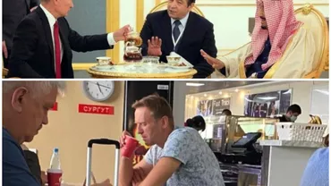 Vladimir Putin s-a oferit să le toarne ceai, dar invitații săi l-au refuzat politicos. Poza care circulă pe Internet, după presupusa otrăvire a lui Alexei Navalny