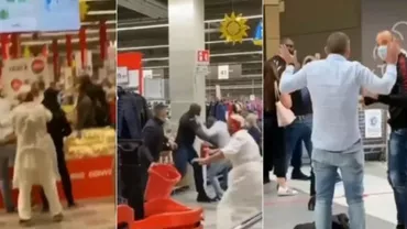 Italia: Doi români s-au luat la bătaie într-un supermarket, după ce li s-a cerut să poarte mască (VIDEO)