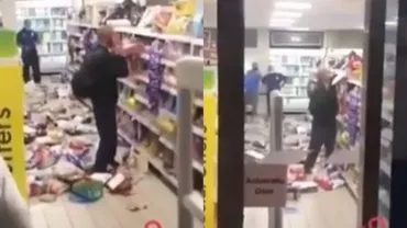 Incident grav într-un supermarket: Un bărbat a avut o ieşire nervoasă, după ce i s-a cerut să poarte masca de protecţie (VIDEO)