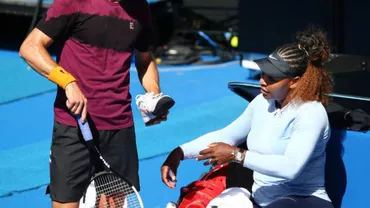 Serena Williams şi-a găst un partener-surpriză de antrenament (VIDEO)