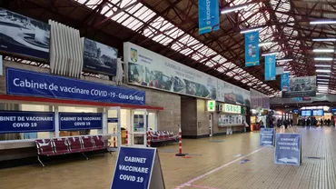 Cabinet de vaccinare în Gara de Nord din Capitală, cu vaccinul Johnson & Johnson. Deschiderea, anunțată în versuri de Cătălin Drulă, ministrul Transporturilor