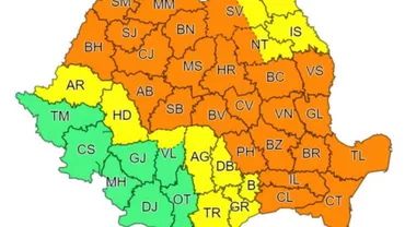 Revin ploile: Cod portocaliu emis de ANM, valabil în peste 20 de județe