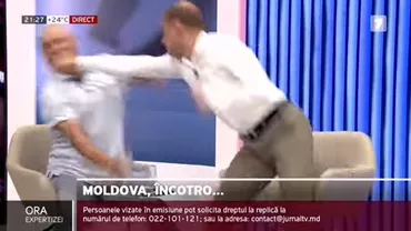 VIDEO: Bătaie între politicieni, în Rep. Moldova, într-un platou de televiziune. Fostul consilier al Maiei Sandu, printre cei implicați