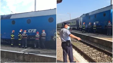 Incendiu în gara Târgoviște Sud. Locomotiva unui tren, în flăcări (VIDEO)