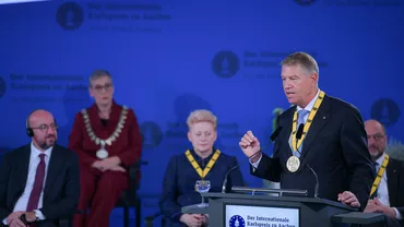 Klaus Iohannis, distins cu Premiul „Carol cel Mare”: Intrarea României în Schengen ar trebui să reprezinte un obiectiv al UE (VIDEO)