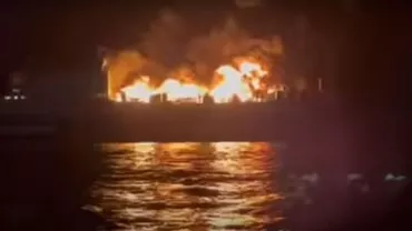 Incendiu pe un feribot în Marea Ionică. 288 de persoane erau la bord (VIDEO)