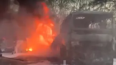 Grav accident în vestul Ucrainei: Cel puţin 27 de morți (VIDEO)