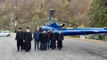 Cu elicopterul la Mănăstirea Lainici: Traficul a fost oprit pentru directorul editurii „Lumea credinței“