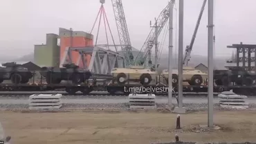 Un nou culoar sudic de transport arme spre Ucraina ar trece prin portul Constanța. Tren CFR cu blindate americane(VIDEO)