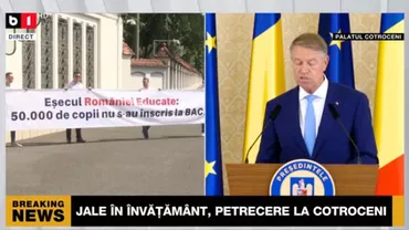 Klaus Iohannis a promulgat controversatele Legi ale Educației. Protest USR la Palatul Cotroceni: „România Educată - 50.000 de copii nu s-au înscris la BAC” (VIDEO)