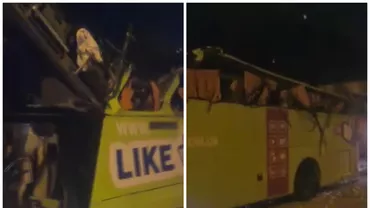 Un autobuz cu 40 de ucraineni a lovit un limitator de înălțime în județul Constanța. A fost activat Planul roșu de intervenție (VIDEO)