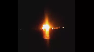 Explozii în Chilia Nouă, Ucraina. Au fost observate de localnicii de pe malul românesc al Dunării
