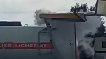 Incendiu la o stație GPL în Mehedinți, provocat de un accident rutier