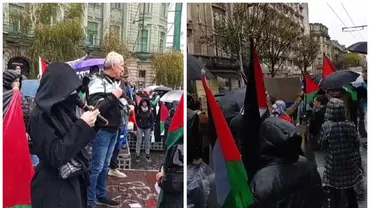 Slogan al teroriștilor Hamas, la o manifestație pro-Palestina din București. Scandarea contestă existența Statului Israel (VIDEO)