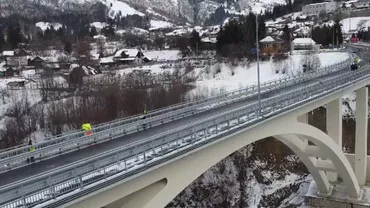 Cel mai lung pod în arc din România, deschis traficului. Face legătura între județele Argeș și Brașov: „Un proiect 100% românesc” (VIDEO)