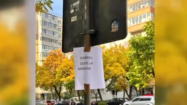 Afișe cu „Gabriel, du-te la mamaie” au împânzit Bucureștiul. Nimeni nu știe cine e Gabriel