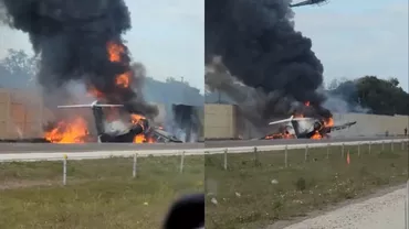 Doi oameni au murit după ce un avion s-a prăbușit pe o autostradă, în Florida / Motivul pentru care pilotul a încercat să aterizeze de urgență
