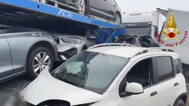 Carambol cu zeci de mașini și camioane, în Italia / Două persoane au murit și alte 40 au fost rănite