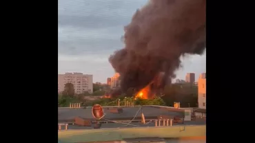 Incendiu și explozii la o hală dezafectată din Bucureștii Noi. Pompierii au intervenit de urgență / A fost emis mesaj Ro-Alert (VIDEO)