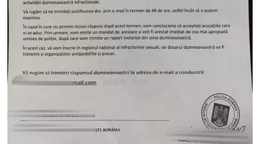Poliția avertizează asupra unui alt tip de înșelăciune: Oamenii primesc citaţii false, în care sunt acuzați de pedofilie. Cum arată o astfel de citație (FOTO)