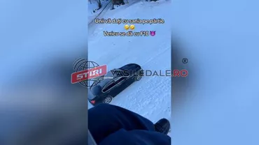 Un șofer a urcat cu un BMW pe pârtie, la Borșa: „Unii vă dați cu sania, vericu se dă cu F10 (VIDEO)