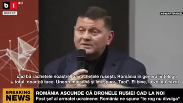 „Te rugăm să taci!”. Fostul șef al Armatei ucrainene, Valeri Zalujnîi, a afirmat că oficialii români i-au cerut să nu spună că au căzut drone rusești pe teritoriul României (VIDEO)