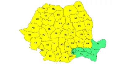 Alerta de vreme rea s-a prelungit până joi seara. Cod galben de vânt și ninsoare în aproape toată țara