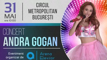 Spectacol total pentru cei mici! Andra Gogan aduce magia copilăriei la Circul Metropolitan București pe 31 mai: Un show exploziv cu invitați, cadouri și o tombolă spectaculoasă