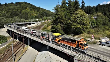 Restricții de trafic pe DN1. Au început lucrările la pasajul de la Predeal