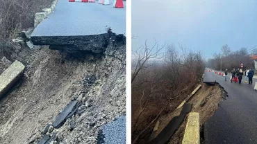 Alertă în Câmpina. O bandă de circulație s-a prăbușit. Traficul, închis complet: Este destul de gravă situația