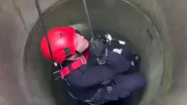 Giurgiu: Pisică salvată dintr-o fântână adâncă de 15 metri. „Un mieunat slab a dat alarma” (VIDEO)